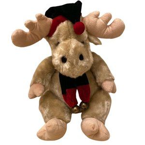 Goffa 18" Moose Plush Christmas Holiday Jingle Bells